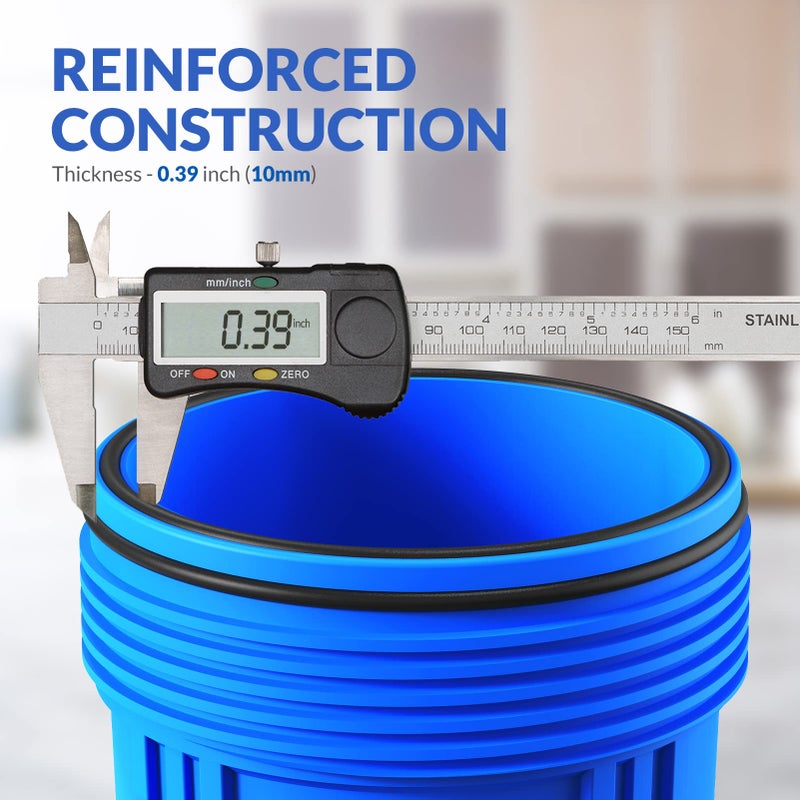 SimPure Whole House Water Filter Housing (DB10P), 10" x 4.5" Sediment Carbon Filter Universal Housing, Pre-Filtration System for Well and City Water, 1" NPT Port, Pressure Release - Image 3